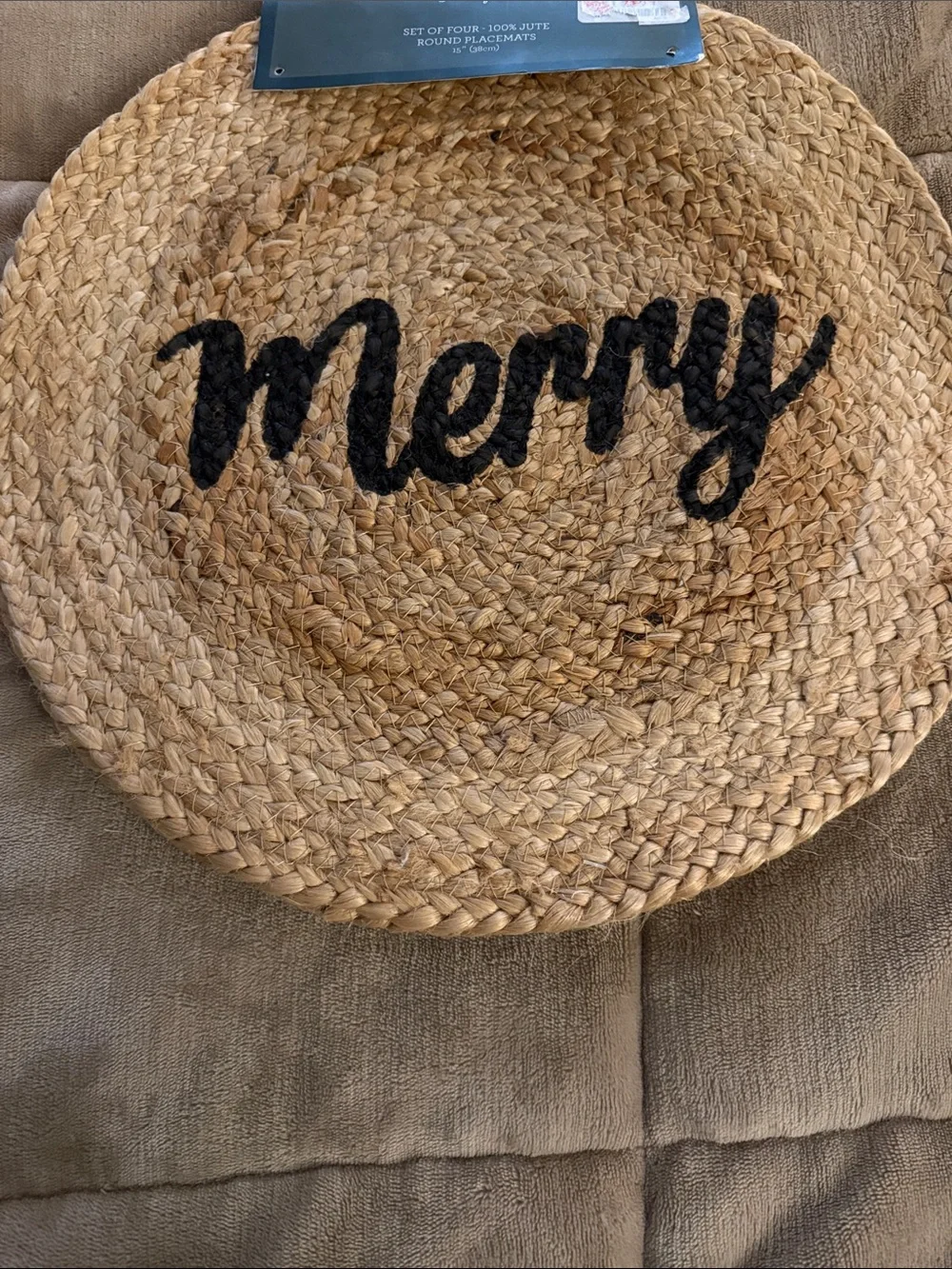 Balsam & Fir Natural Jute 'Merry' Holiday Placemat